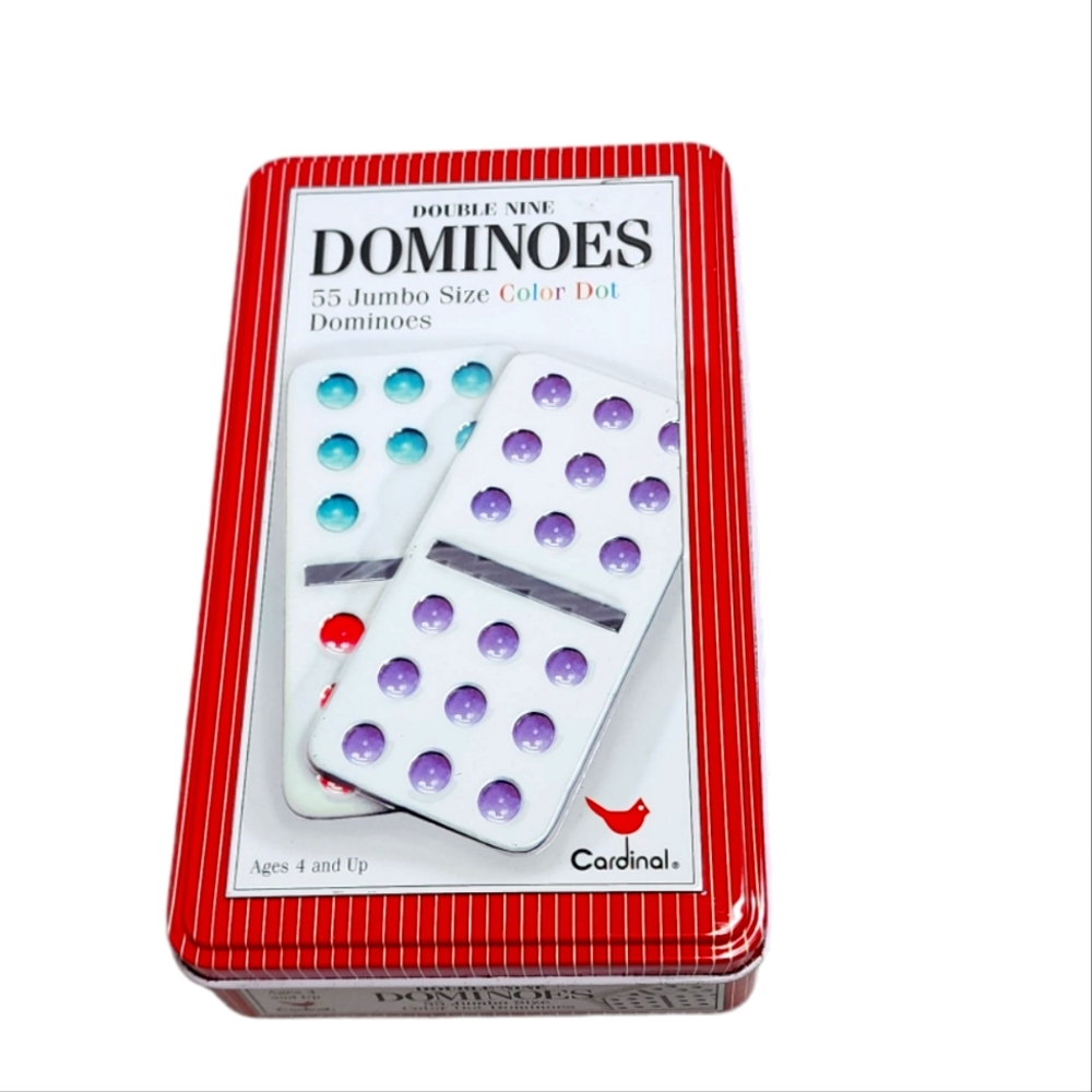 Double Nine Dominoes 55 Jumbo Size in Tin